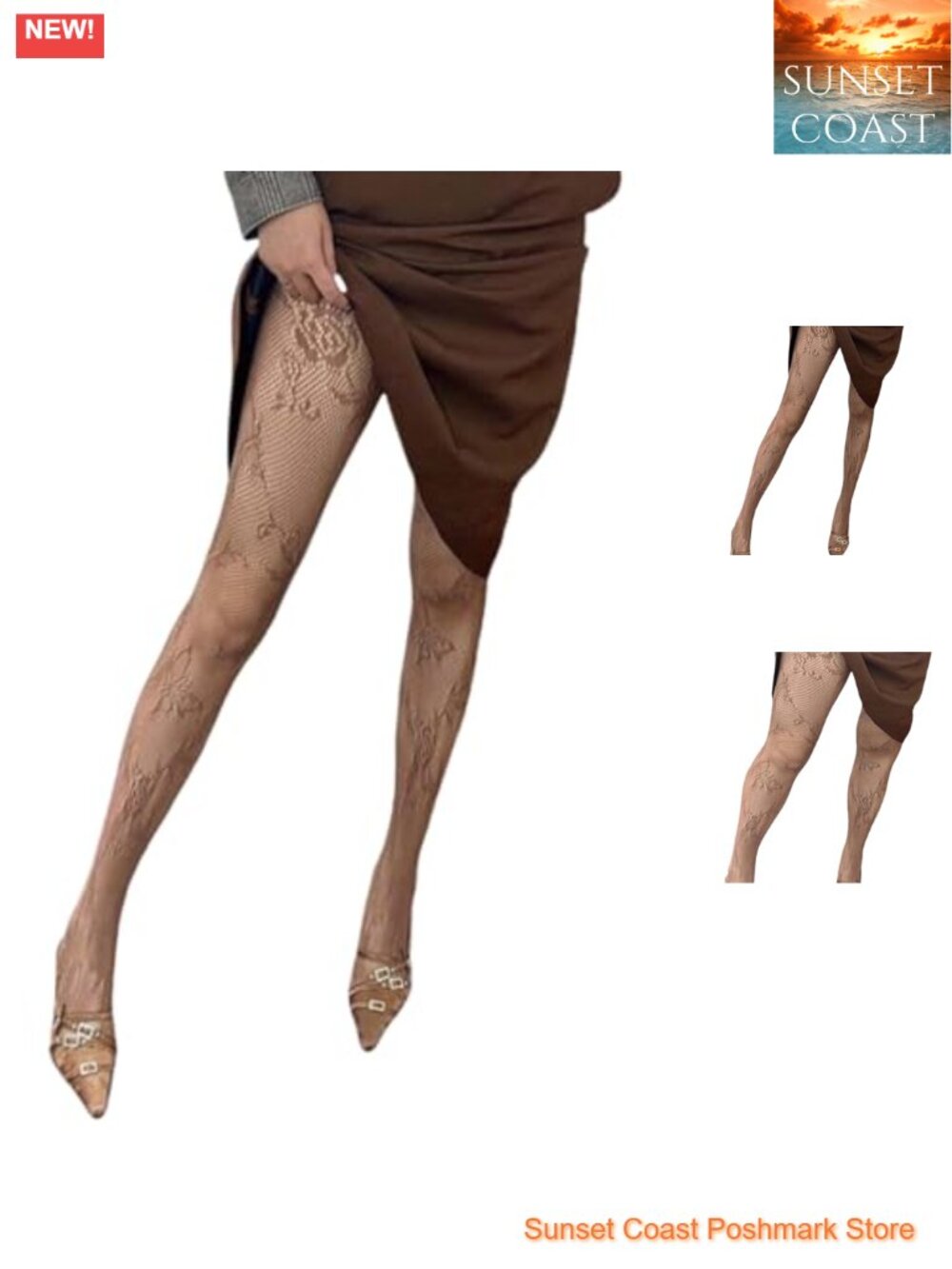 Butterfly Rose Pattern Tights Rhombus Plaid Striped Fishnet Gothic Lolita